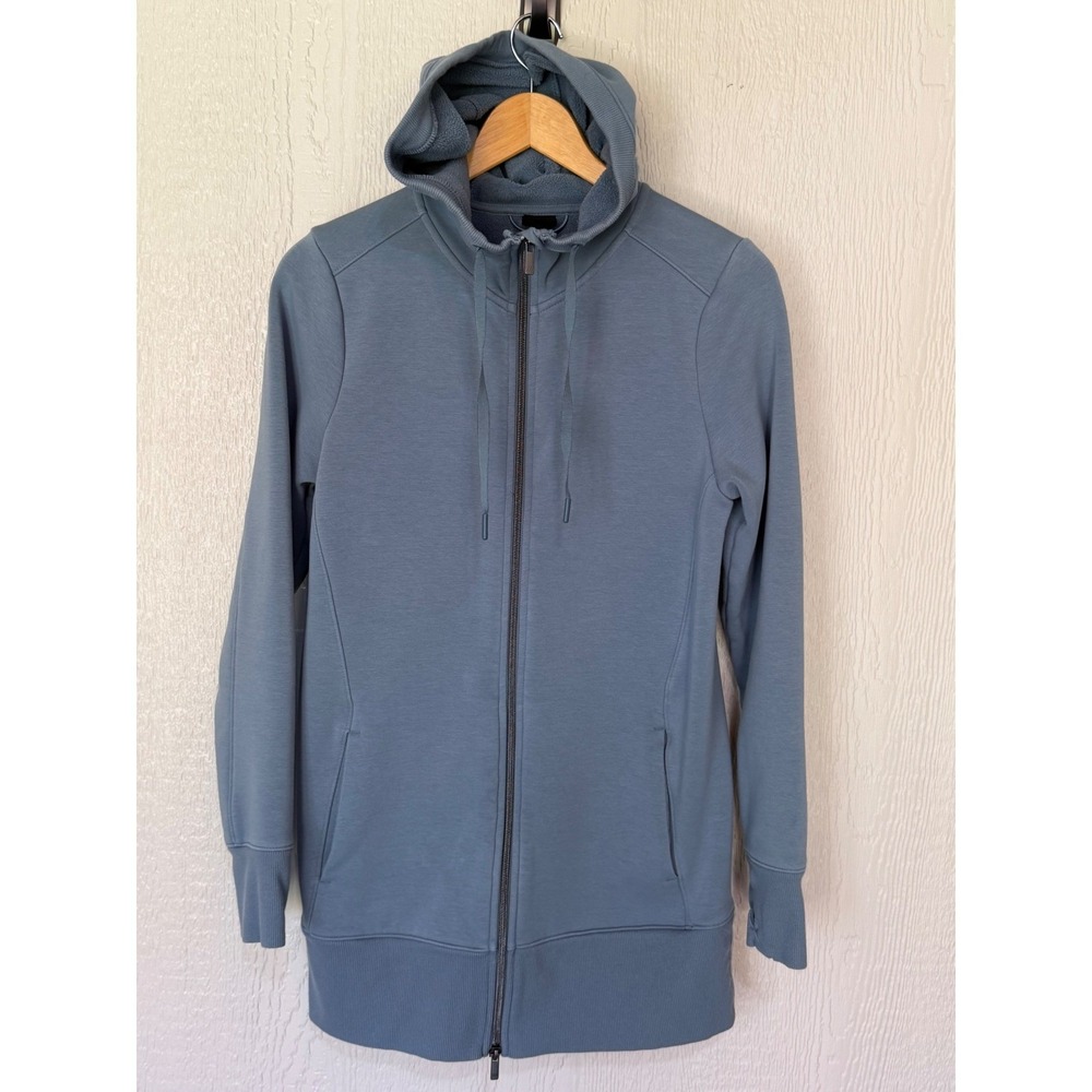 All in Motion Womens Blue Full Zip Fleece Hoodie Sweatshirt Small Excellent Cond
